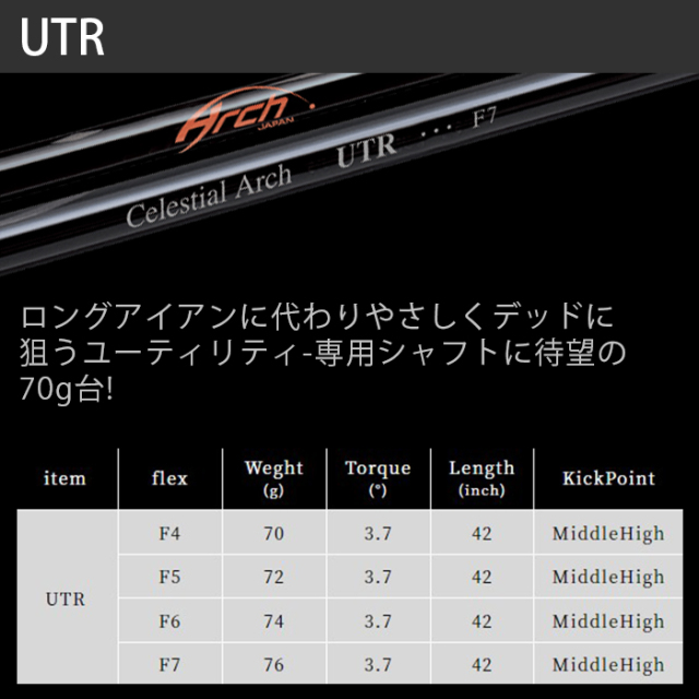 アーチ UTR シャフト