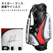 NIKE BUICK ビューイック TIGER WOODS タイガーウッズ サイン入り CADDYBAG キャディバッグ BK/WH/RD【未使用品】