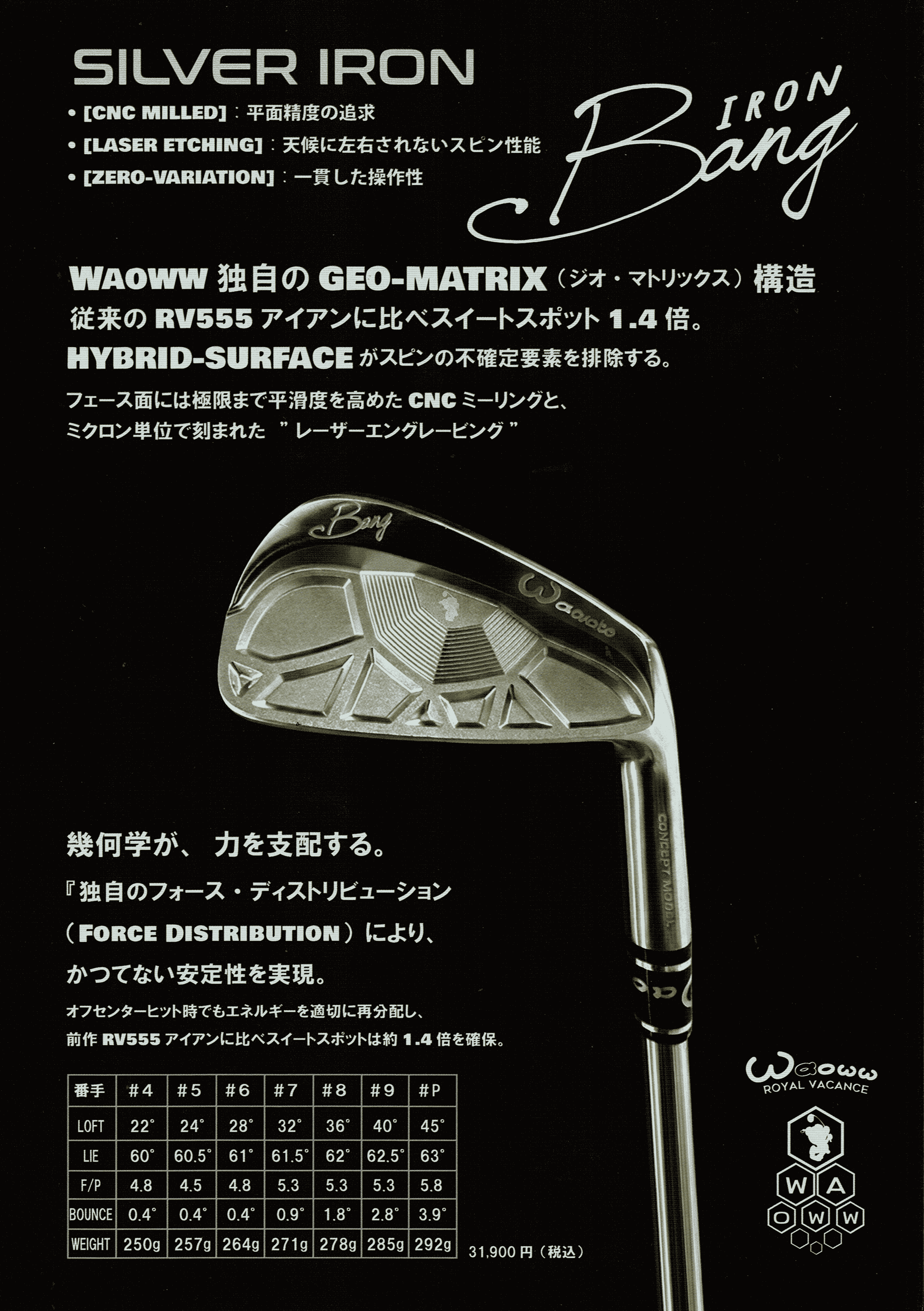 WAOWW アイアンセット【waoww Bang IRON HEAD】＊シャフト、グリップ別売