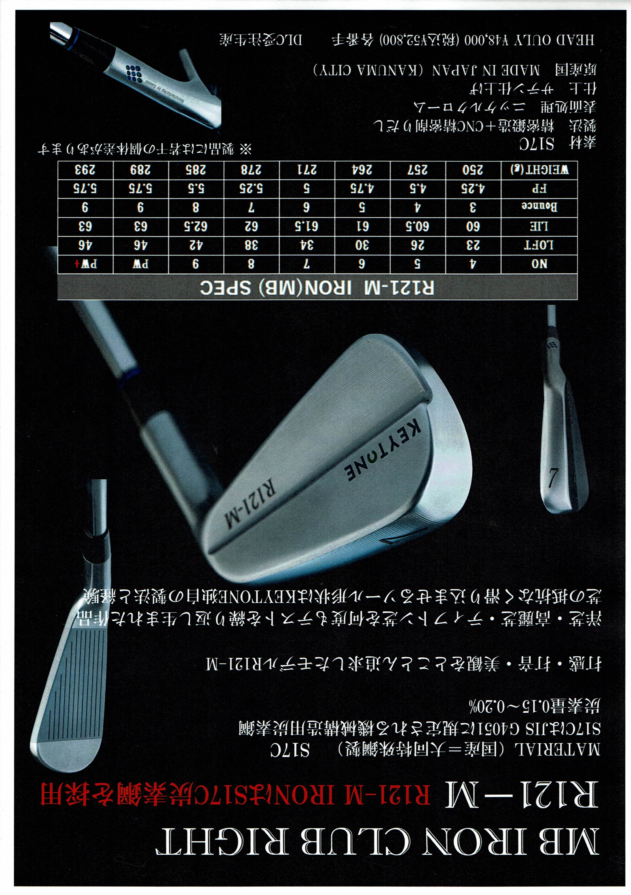 キートン アイアン【KEYTONE R121-M IRON HEAD】＊シャフト、グリップ別売