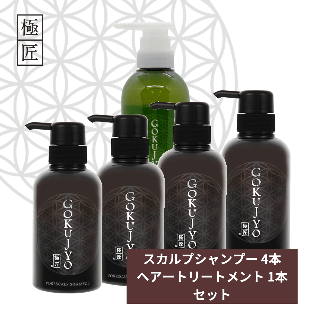 極匠ヘアケアセットシャンプー4本トリートメント1本セット