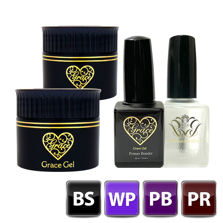 HEMAフリー ノンサンディング ベース+ワイプレストップ+アシッドレスプライマー+プライマーボンダー(各15ml)