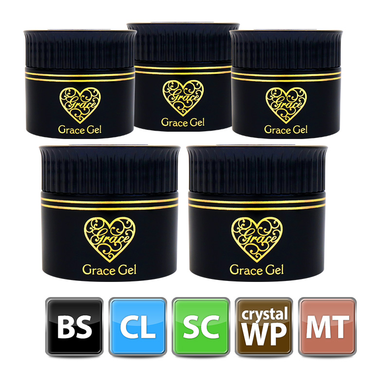 HEMAフリー グレース超よくばりセット(ベース・クリア・スカルプ・クリスタルワイプレストップ・マットトップ各15ml)