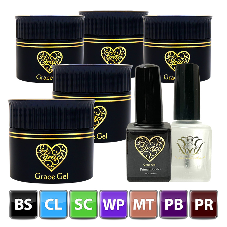HEMAフリー グレースジェル超よくばり+アシッドレスプライマー+プライマーボンダーセット(各15ml)