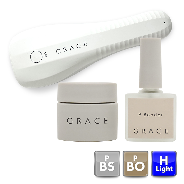 HEMAフリー TPOフリー フィルインベース 優れた持ち ノンサンディングベース グレース Pベース15ml+Pボンダー9mlセット＋ハンディライトセット