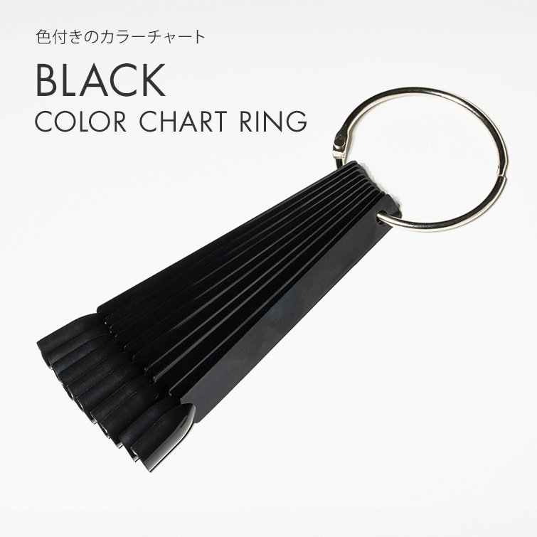 【ゆうパケット対象商品】 色付きのカラーチャート カラーチャート カラー見本 ブラックカラーチャートリング スクエア（50本）