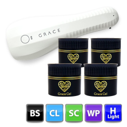 ●ゆうパケット不可● HEMAフリー グレースジェルよくばりセット（ベース・クリア・スカルプ・ワイプレストップ各15ml）＋ハンディライトセット