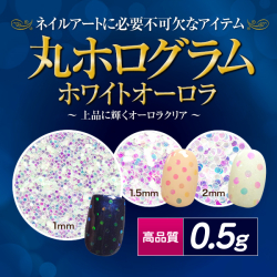 【ゆうパケット対象商品】高品質丸ホログラム 0.5g  ホワイトオーロラ 