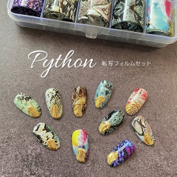 転写ネイル 転写ホイル ネイルホイル 転写フィルムセット　Python