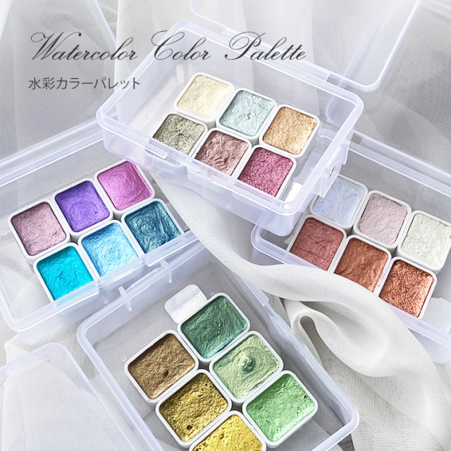 ゆうパケット対象商品 ニュアンスネイル ウォーターマーブル マーブルネイル マーブルアート 水彩ネイル 水彩アート たらしこみアート たらしこみネイル 水彩パレット 水彩カラーパレット 6 Colors No 1 No 4