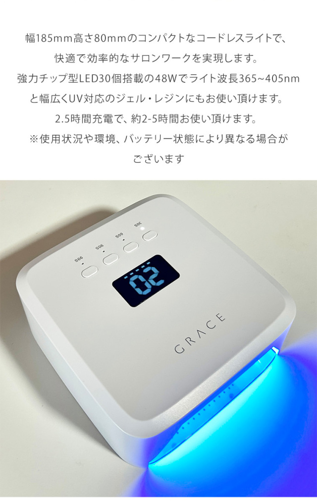 コードレスハイパワーUV/LEDライト