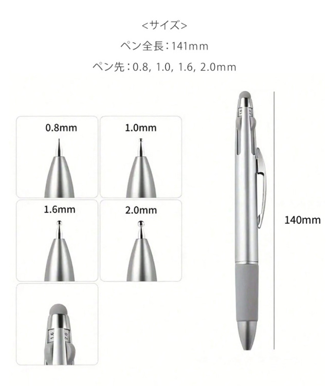 4種のドット、シリコンが一緒に使える♪5 in 1 マルチドットペン