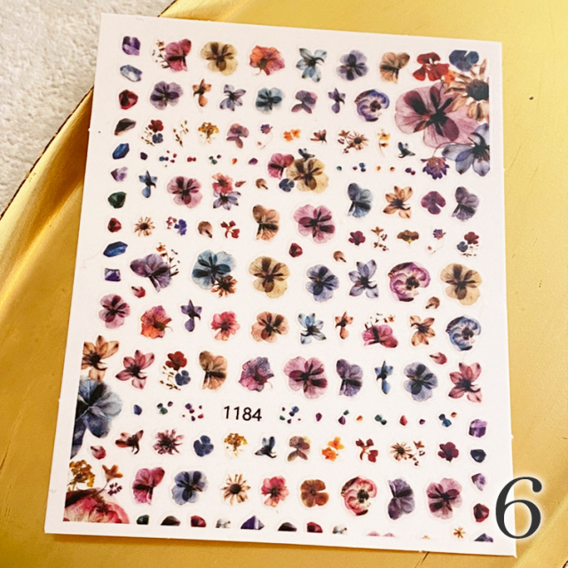 ゆうパケット対象商品 ニュアンスネイル フラワーネイル 花ネイル ネイルシール 水彩ネイル 水彩フラワー 水彩花 サロン仕様ネイルシール ニュアンス フラワーシール 1 8