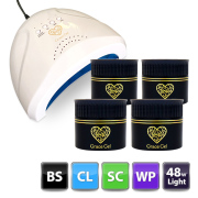 ●ゆうパケット不可● HEMAフリー グレースジェルよくばりセット（ベース・クリア・スカルプ・ワイプレストップ各15ml）＋48Wライトセット