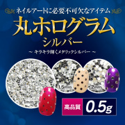 【ゆうパケット対象商品】高品質丸ホログラム 0.5g  シルバー 