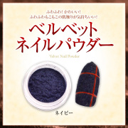 【在庫限り】【ゆうパケット対象商品】ふわふわもこもこでかわいい指先に！ベルベットネイルパウダー（透明ケース入り）ネイビー