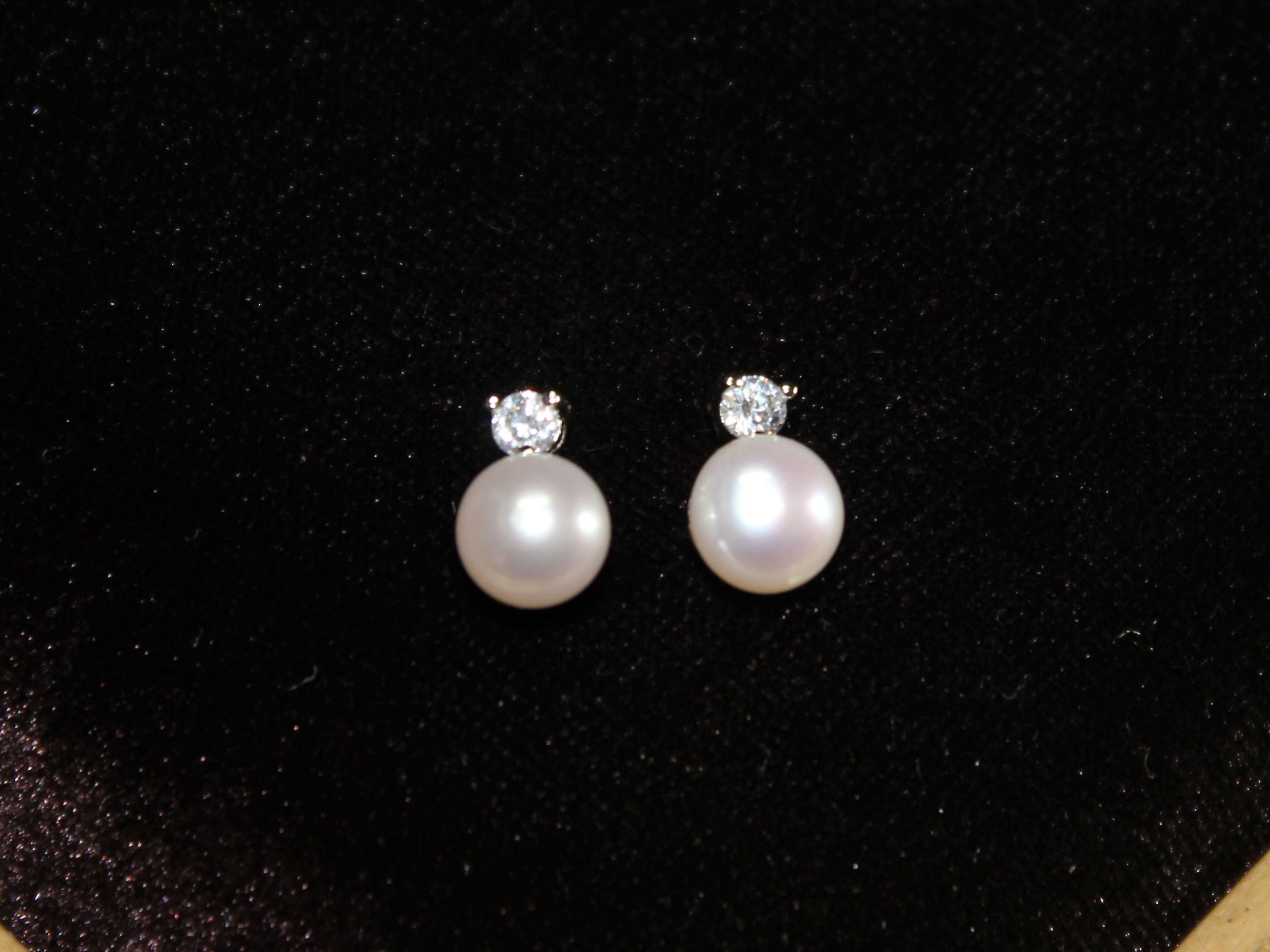 パール付きシルバーピアス