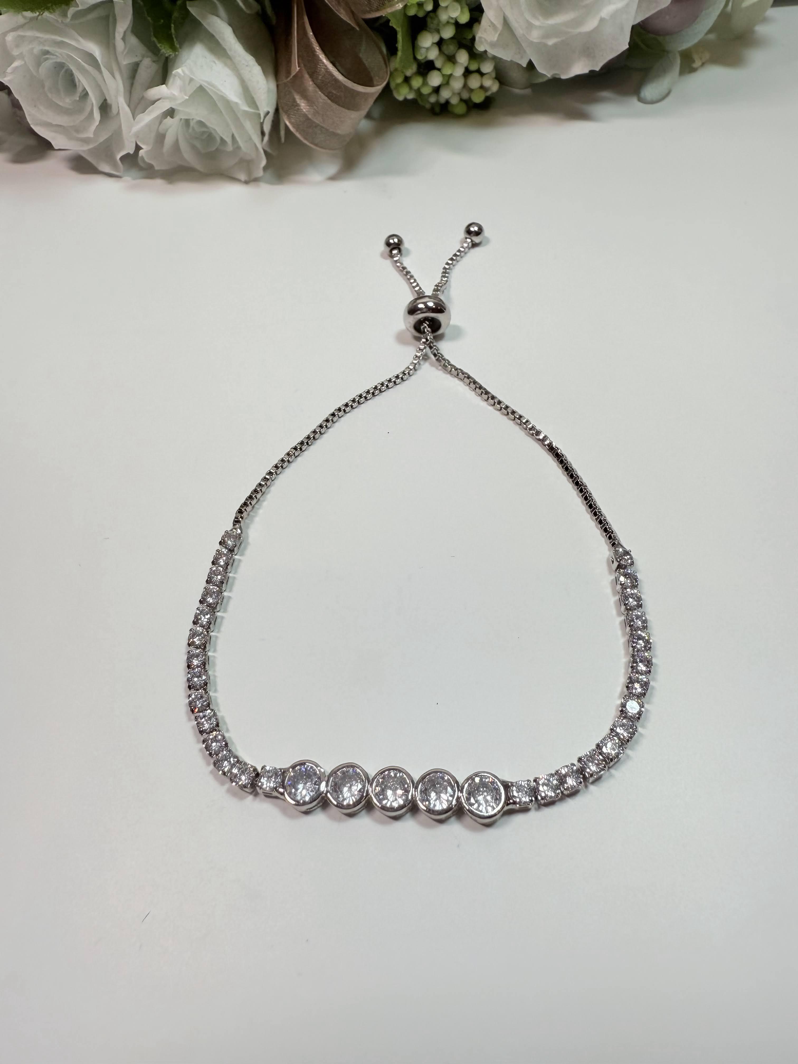 スワロ付プレートブレスレット