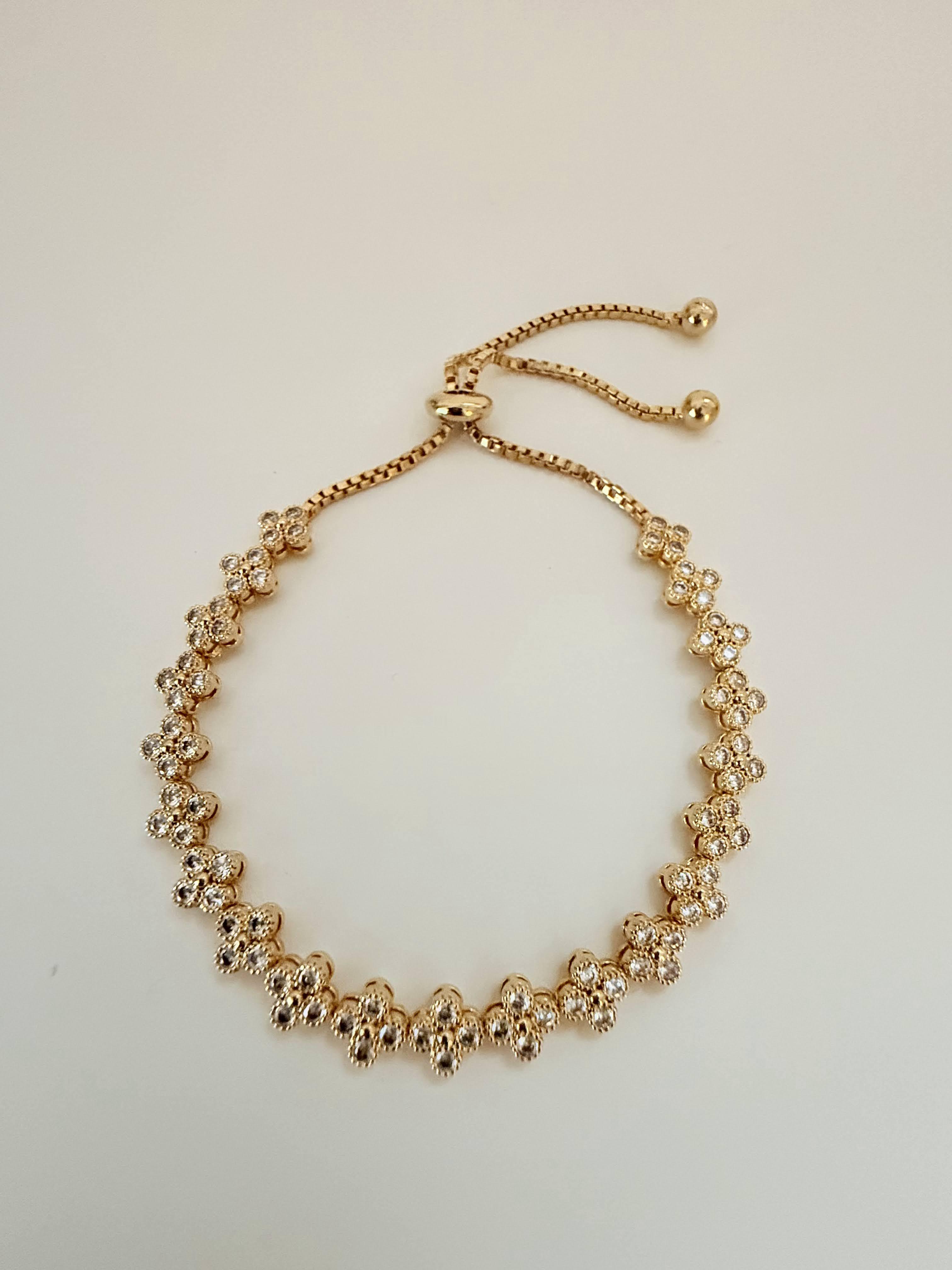 花型アジャスタブレスレット