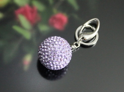 スワロフスキーボールキーホルダー（パープルボール直径35ミリ）