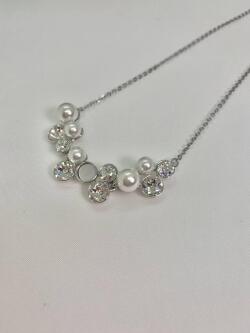 一文字パール付きショートネックレス