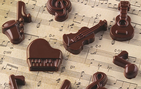 チョコレート型 楽器・音符6種類 セットchocomelody【scg43】シリコン