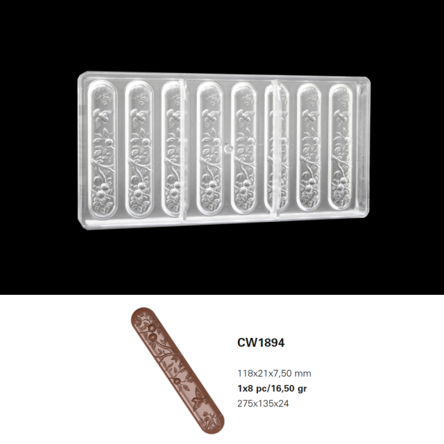 cw1894チョコレート型ChocolateWorld bird Bar(花鳥模様バー