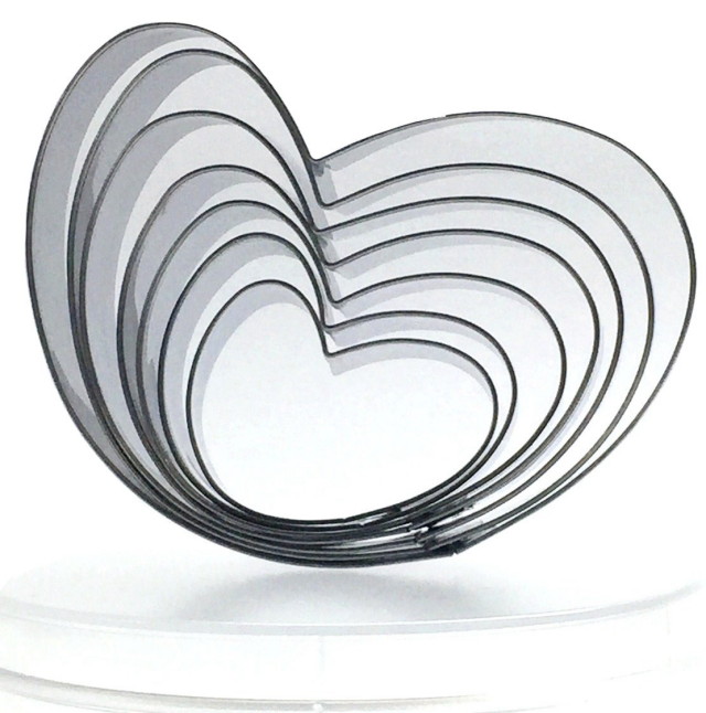 クッキーカッター抜き型ユニークheart変形ハート型7個セット