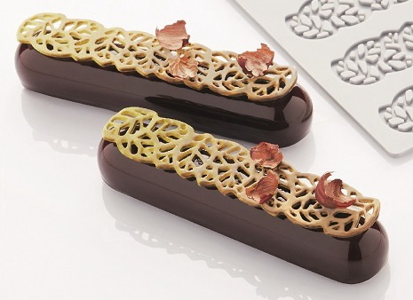 Leaves3 リーブス3 シリコン製 すり込み型 飾り 葉 葉脈 細長はっぱ 12cm（10取)【PR003】by Frank Haasnoot  PAVONIパボーニ社製 フラミンゴ熱帯の葉鳥 シリコン型 モンステラリーフフラワー フォンダン型 ケーキデコレーション用カップケーキトッパー チョコレートポ