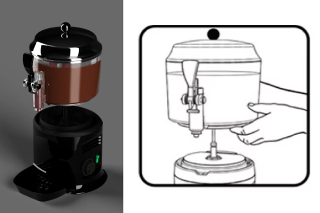 ugolini(ウゴリーニ) コールドドリンクディスペンサー ホットチョコレートドリンクディスペンサー ウゴリーニ【本体