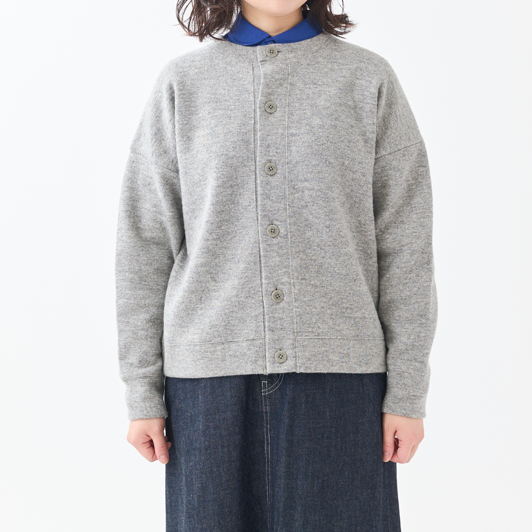 ウールコットンダブルフェイスカーディガン