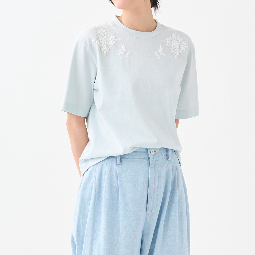 エスニック刺繍プリントTシャツ