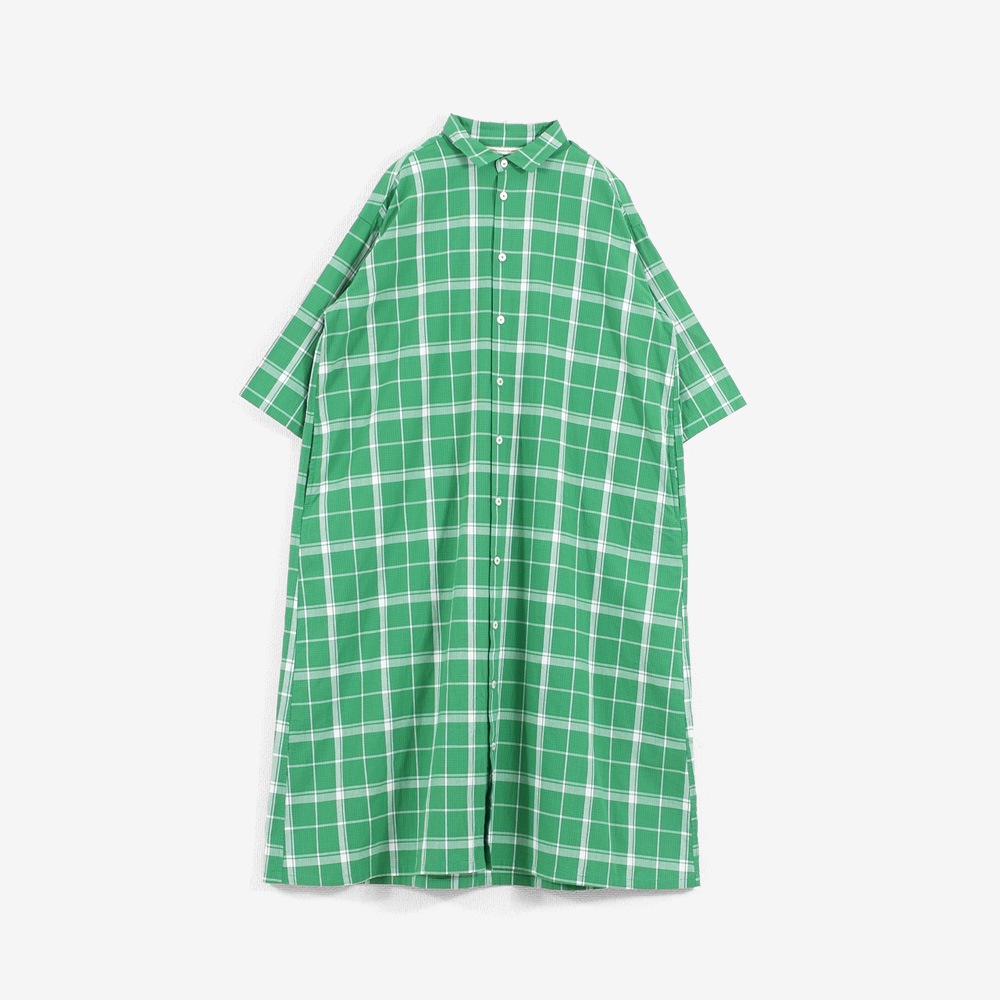 DobbyCheckシャツワンピース