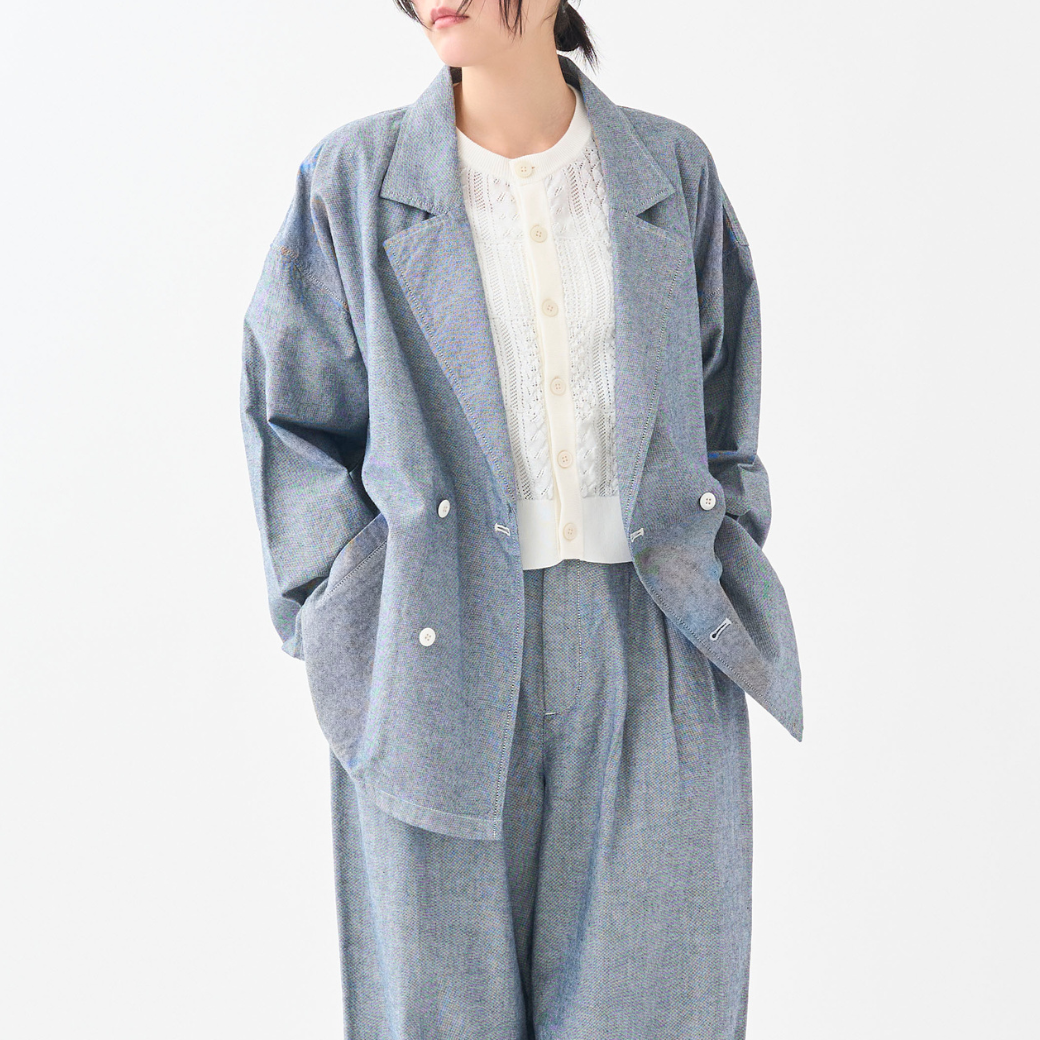 インディゴオックスダブルジャケット