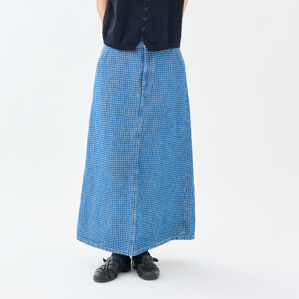 『Indigo Check』ロングスカート