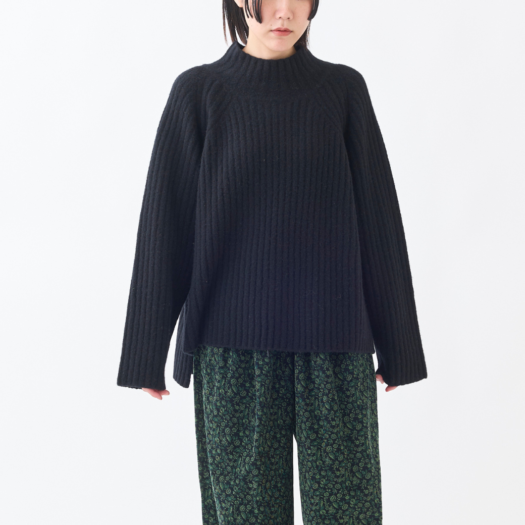 ワイドリブタートルニットプルオーバー