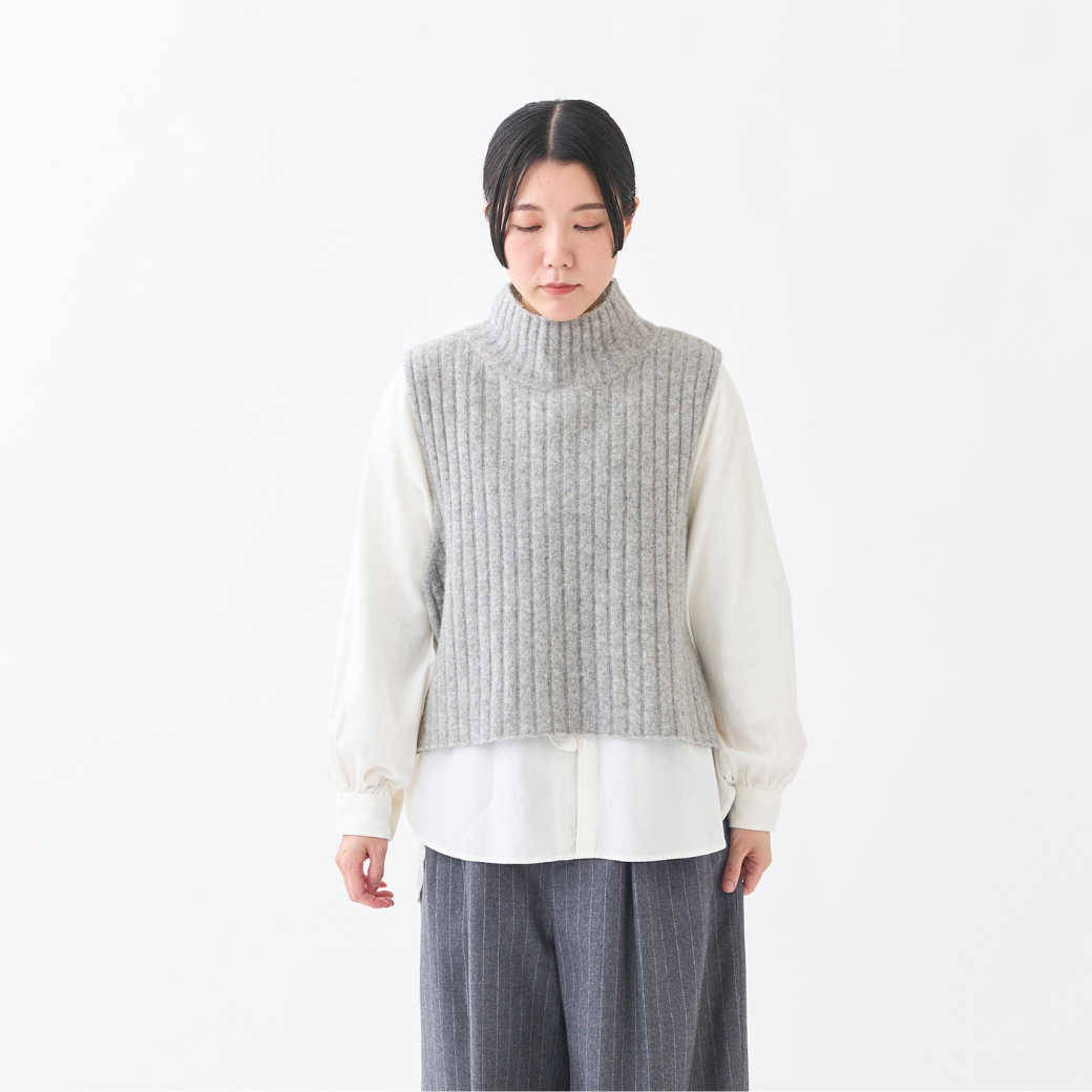 ワイドリブタートルニットベスト KATO` GRANDMA MAMA DAUGHTER