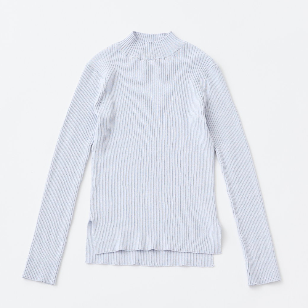 １０分袖コットンリブニット