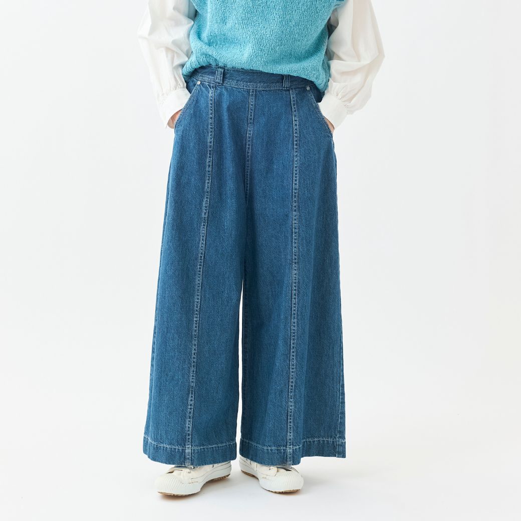 ワイドクロップドサイドZIPパンツ