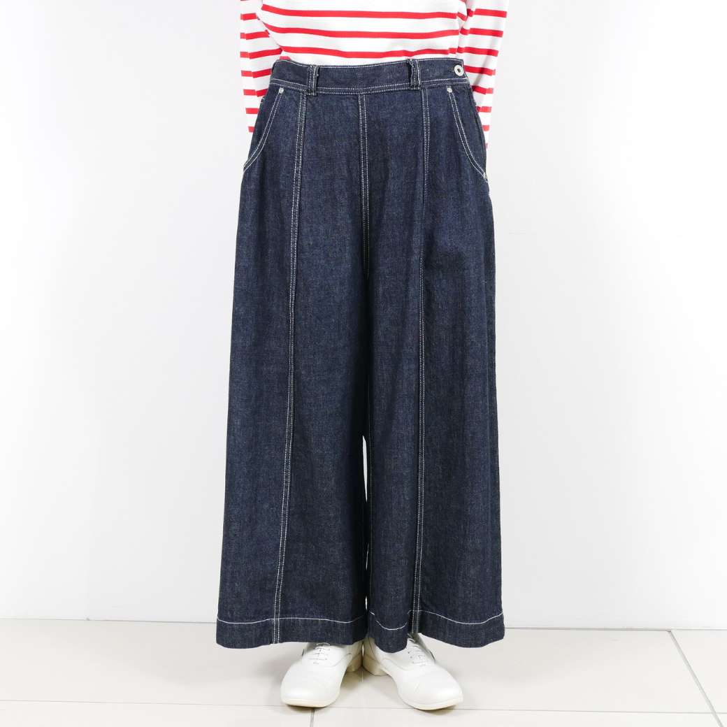 ワイドクロップドサイドZIPパンツ