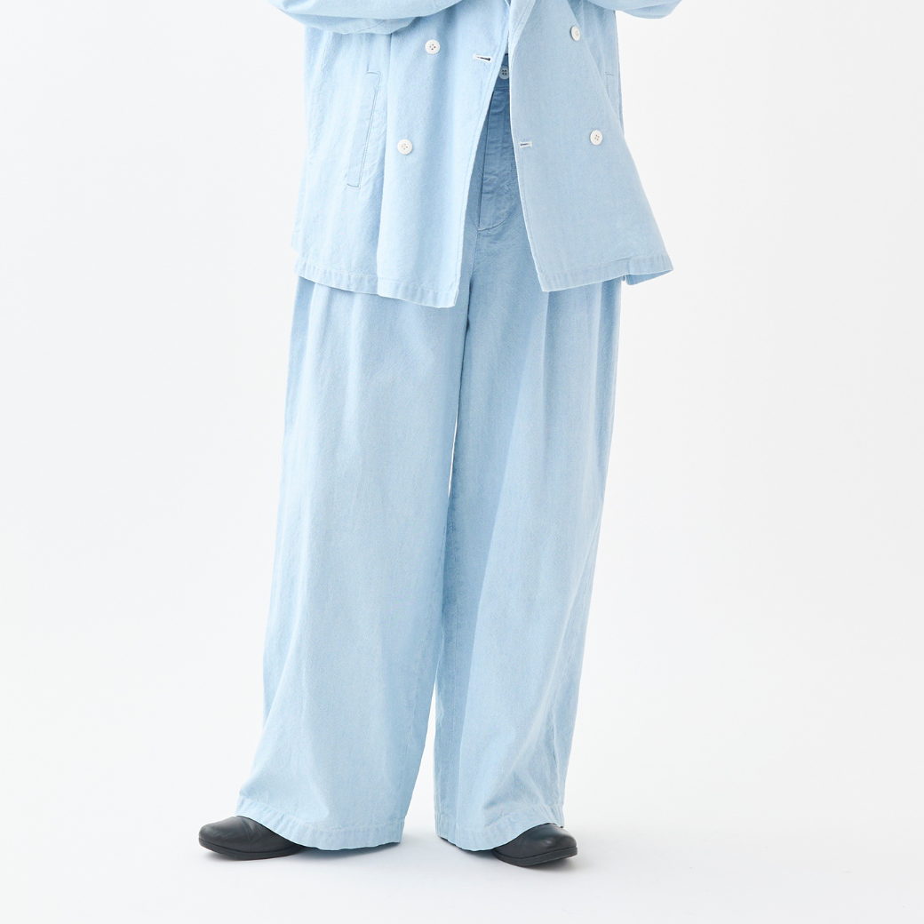 3/1 on sale】インディゴオックス3タックワイドパンツ KATO` GRANDMA