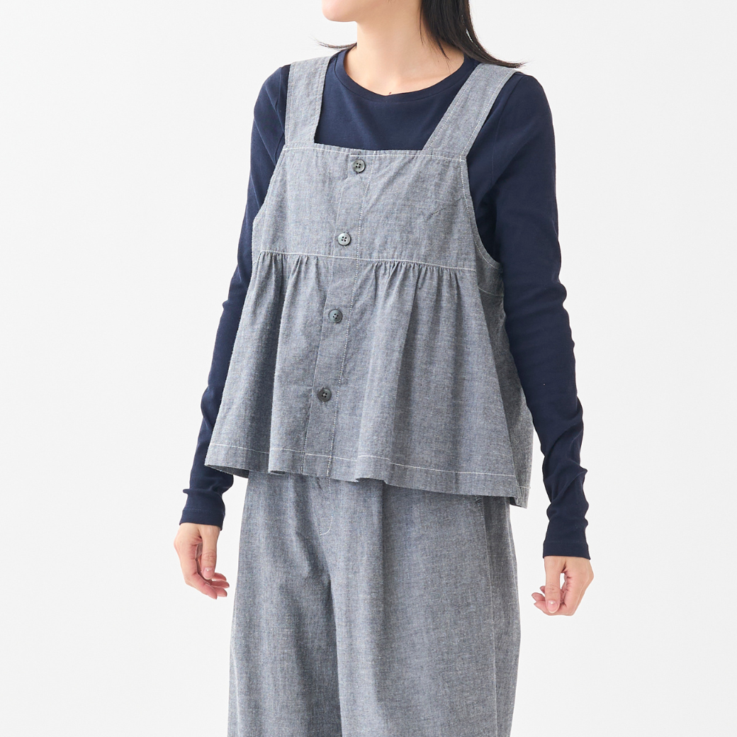 シャンブレーキャミベスト