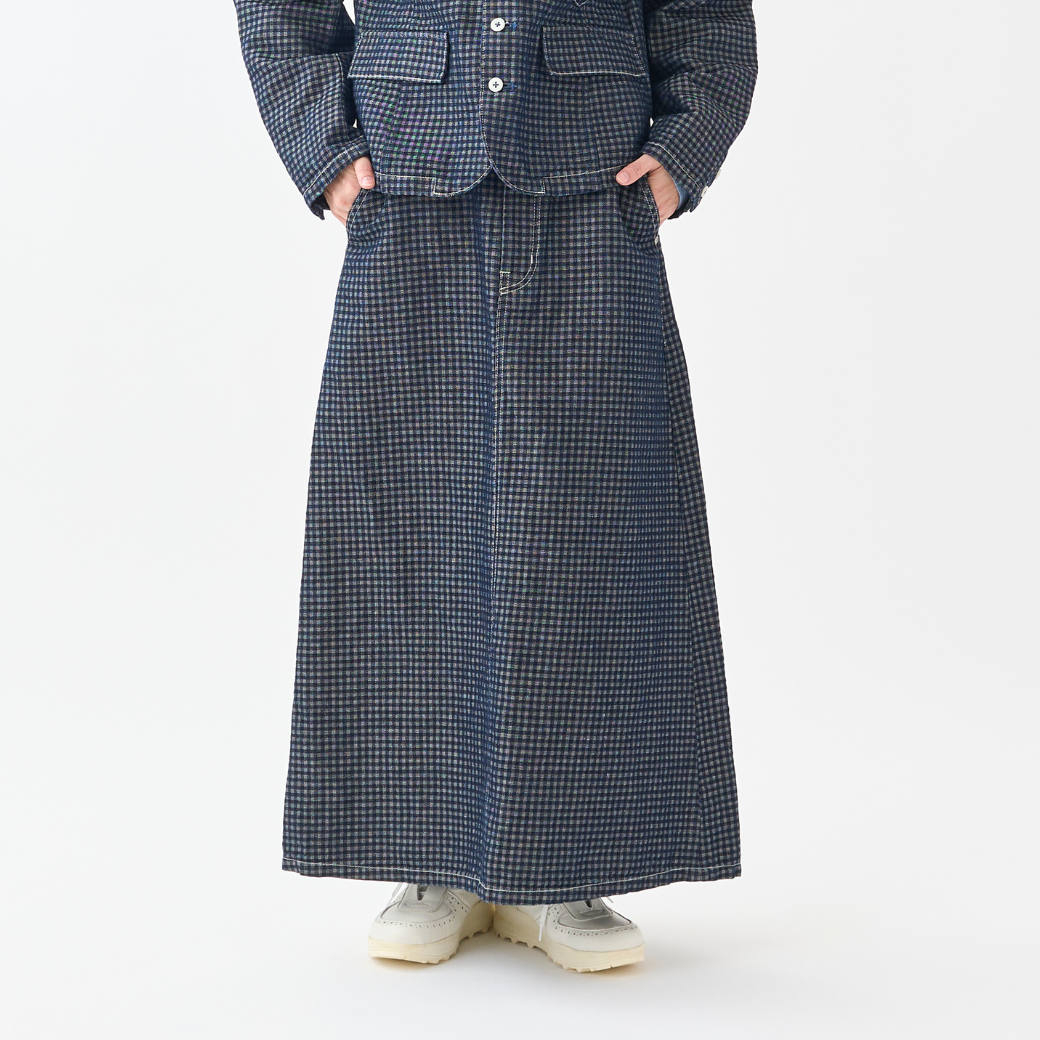 『Indigo Check』ロングスカート