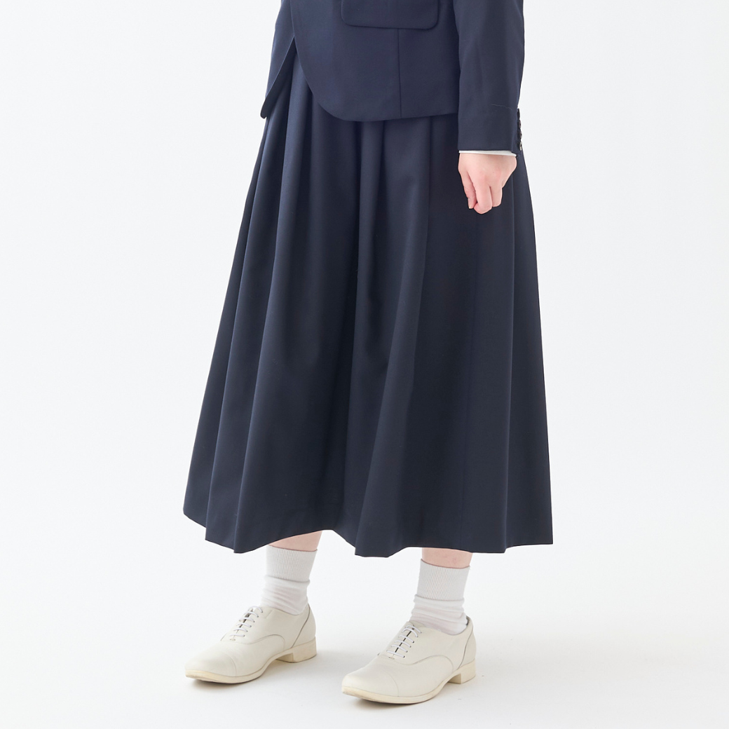 ウールギャバジン タックロングスカート KATO` GRANDMA MAMA DAUGHTER