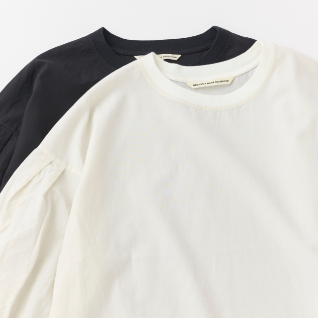 ボリュームスリーブリブネックシャツ KATO` GRANDMA MAMA DAUGHTER