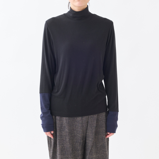 バイカラーカフスハイネックインナー