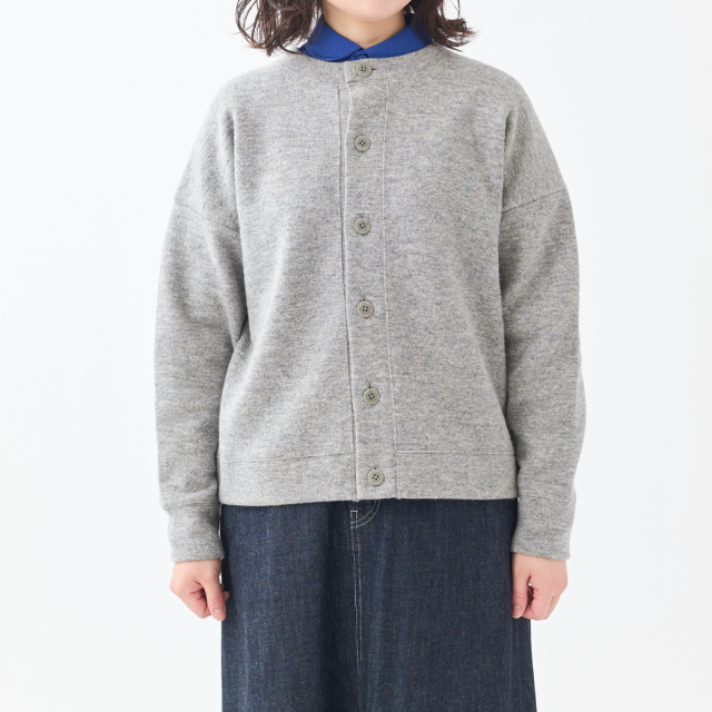 ウールコットンダブルフェイスカーディガン