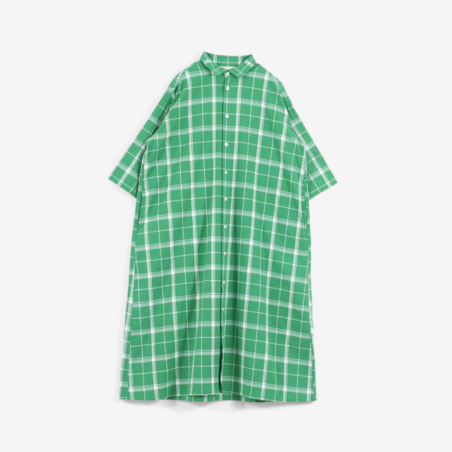 DobbyCheckシャツワンピース