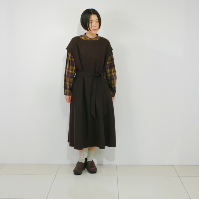 ホームスパンウエストリボンワンピース KATO` GRANDMA MAMA DAUGHTER