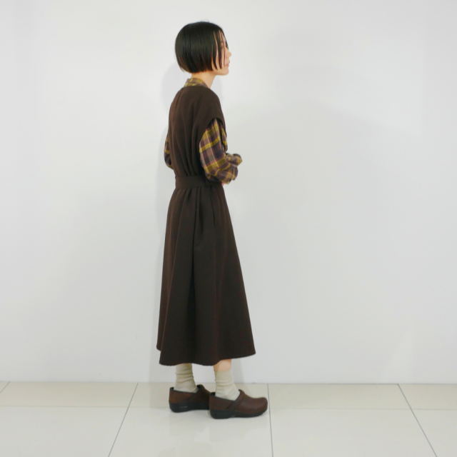 ホームスパンウエストリボンワンピース KATO` GRANDMA MAMA DAUGHTER